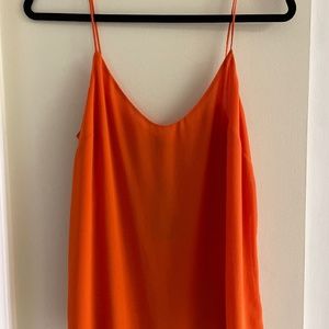 Orange sheer tank top
